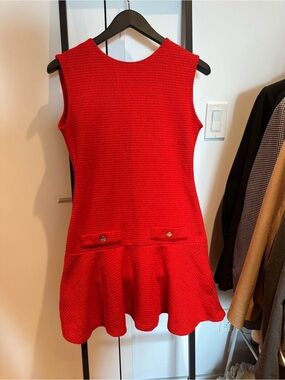 Zara red tweed dress